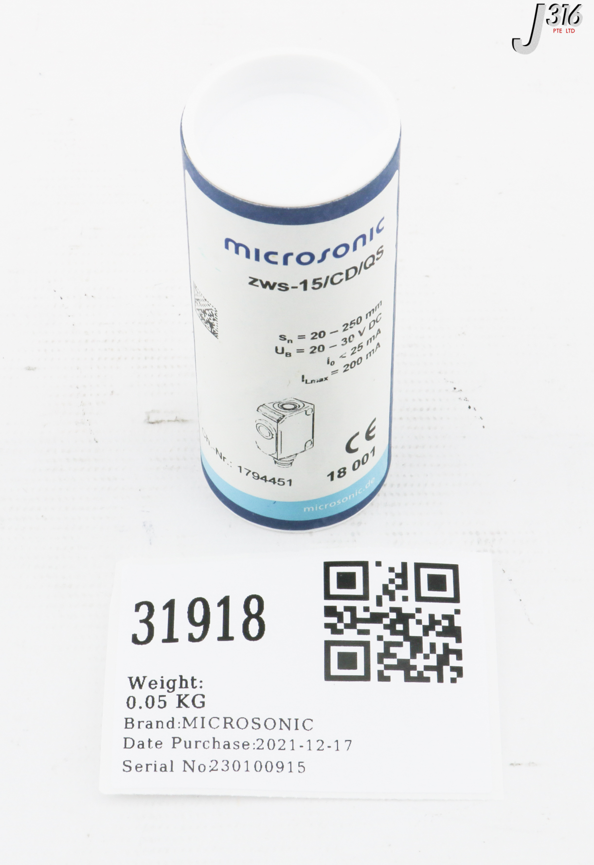 Microsonic Ultrasonic Sensor New Zws Cd Qs J Gallery